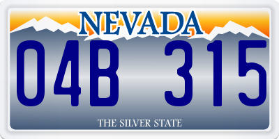 NV license plate 04B315