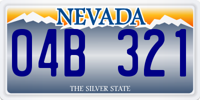 NV license plate 04B321