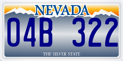 NV license plate 04B322