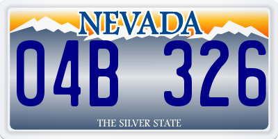 NV license plate 04B326