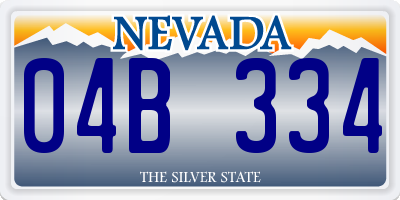 NV license plate 04B334