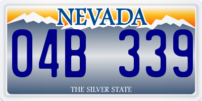 NV license plate 04B339