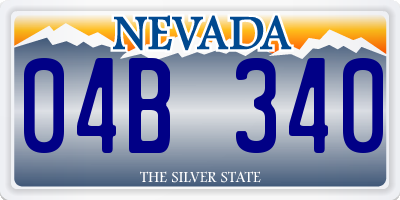 NV license plate 04B340