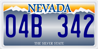 NV license plate 04B342