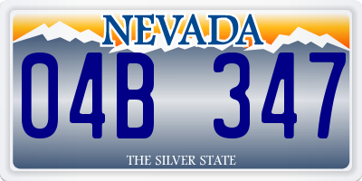 NV license plate 04B347