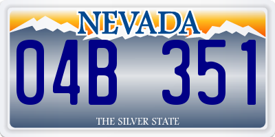 NV license plate 04B351