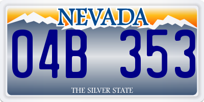 NV license plate 04B353