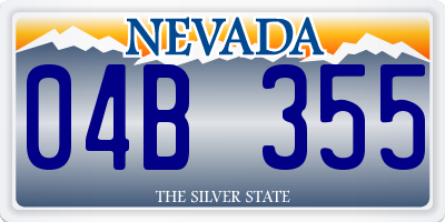 NV license plate 04B355