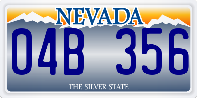 NV license plate 04B356