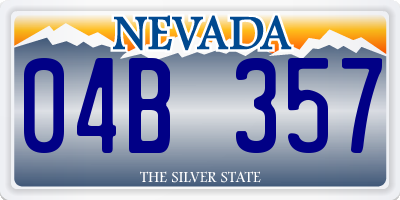 NV license plate 04B357