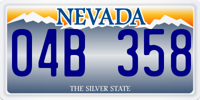 NV license plate 04B358