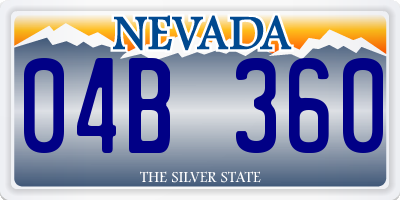NV license plate 04B360