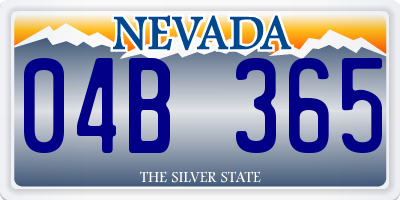 NV license plate 04B365