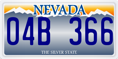 NV license plate 04B366