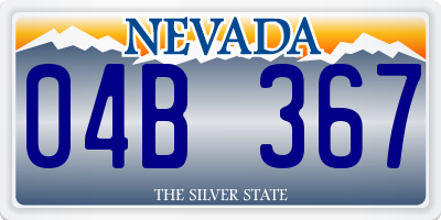 NV license plate 04B367