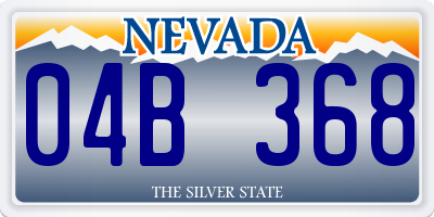 NV license plate 04B368