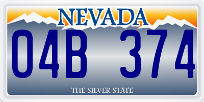 NV license plate 04B374