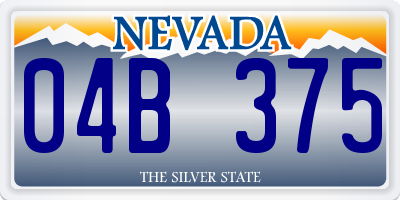 NV license plate 04B375