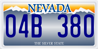 NV license plate 04B380