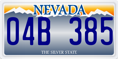 NV license plate 04B385