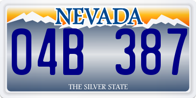 NV license plate 04B387