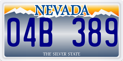 NV license plate 04B389