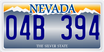 NV license plate 04B394