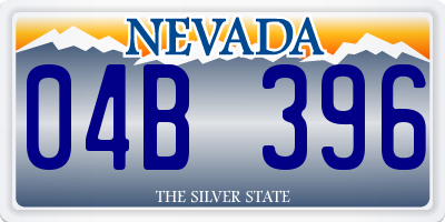 NV license plate 04B396