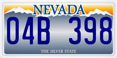 NV license plate 04B398