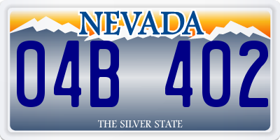 NV license plate 04B402