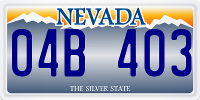 NV license plate 04B403