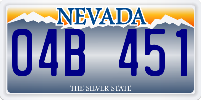 NV license plate 04B451