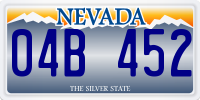 NV license plate 04B452