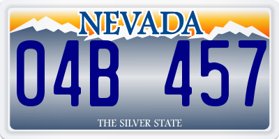 NV license plate 04B457