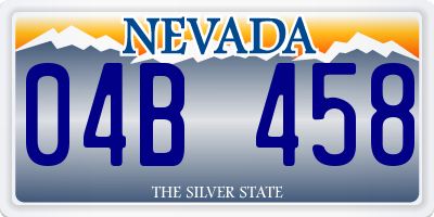 NV license plate 04B458