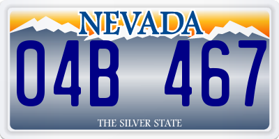 NV license plate 04B467
