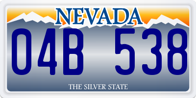 NV license plate 04B538