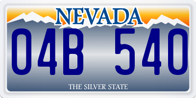 NV license plate 04B540