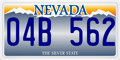 NV license plate 04B562