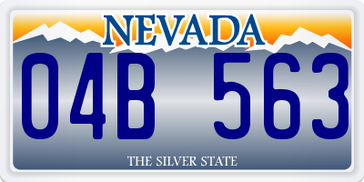 NV license plate 04B563