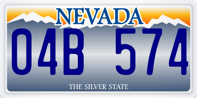 NV license plate 04B574