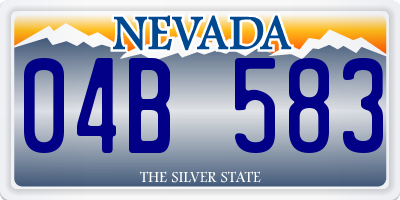 NV license plate 04B583