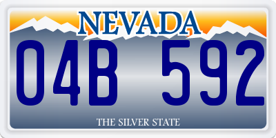 NV license plate 04B592