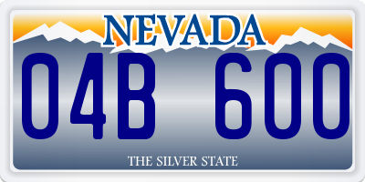 NV license plate 04B600