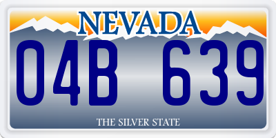 NV license plate 04B639