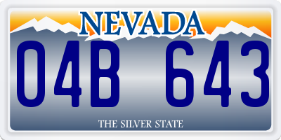 NV license plate 04B643