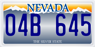 NV license plate 04B645