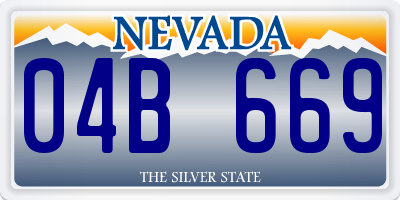 NV license plate 04B669