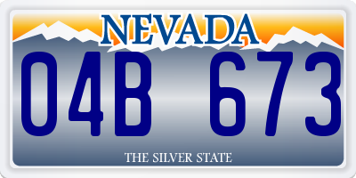 NV license plate 04B673