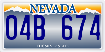 NV license plate 04B674